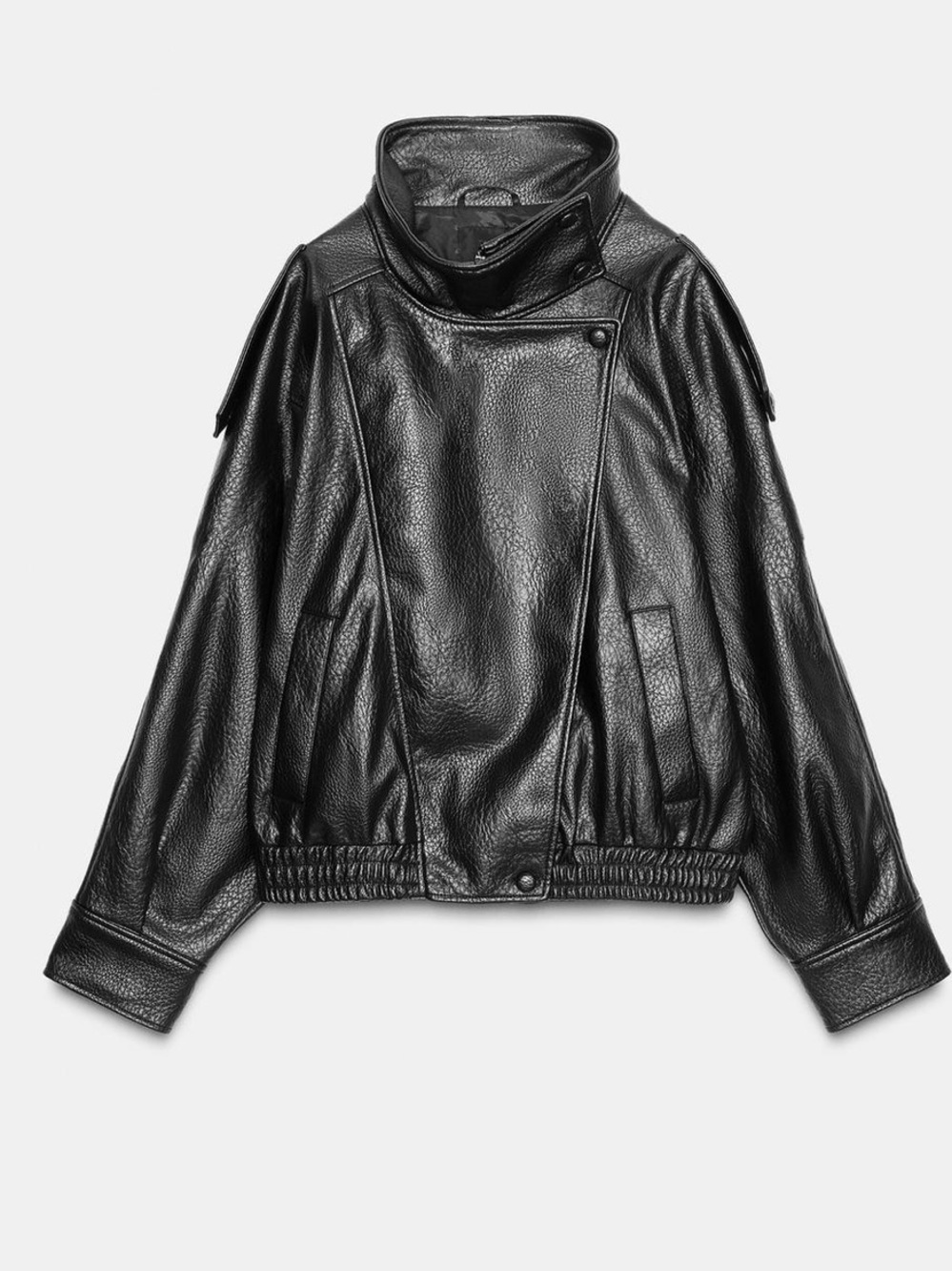 Zara Faux Leather Bomber Jacket